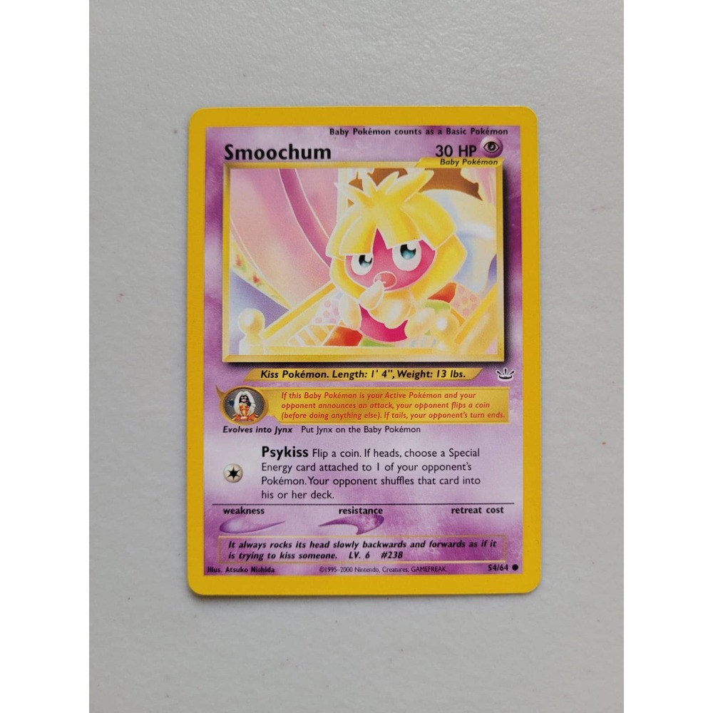 W7. Most popular Classic Smoochum 54/64 Neo Revelations Common Pokemon Card